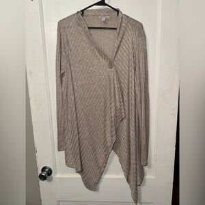 Dana Buchman Taupe Draped Cardigan